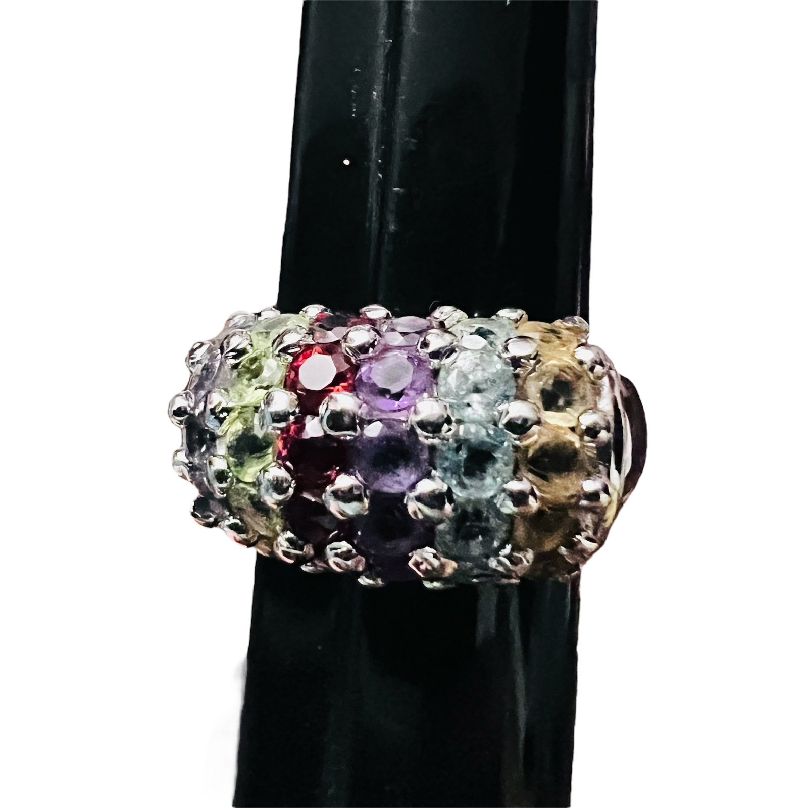 VTG, Multiple Genuine Garnet, Amethyst, Citrine, Peridot, and Topaz Size 8.25