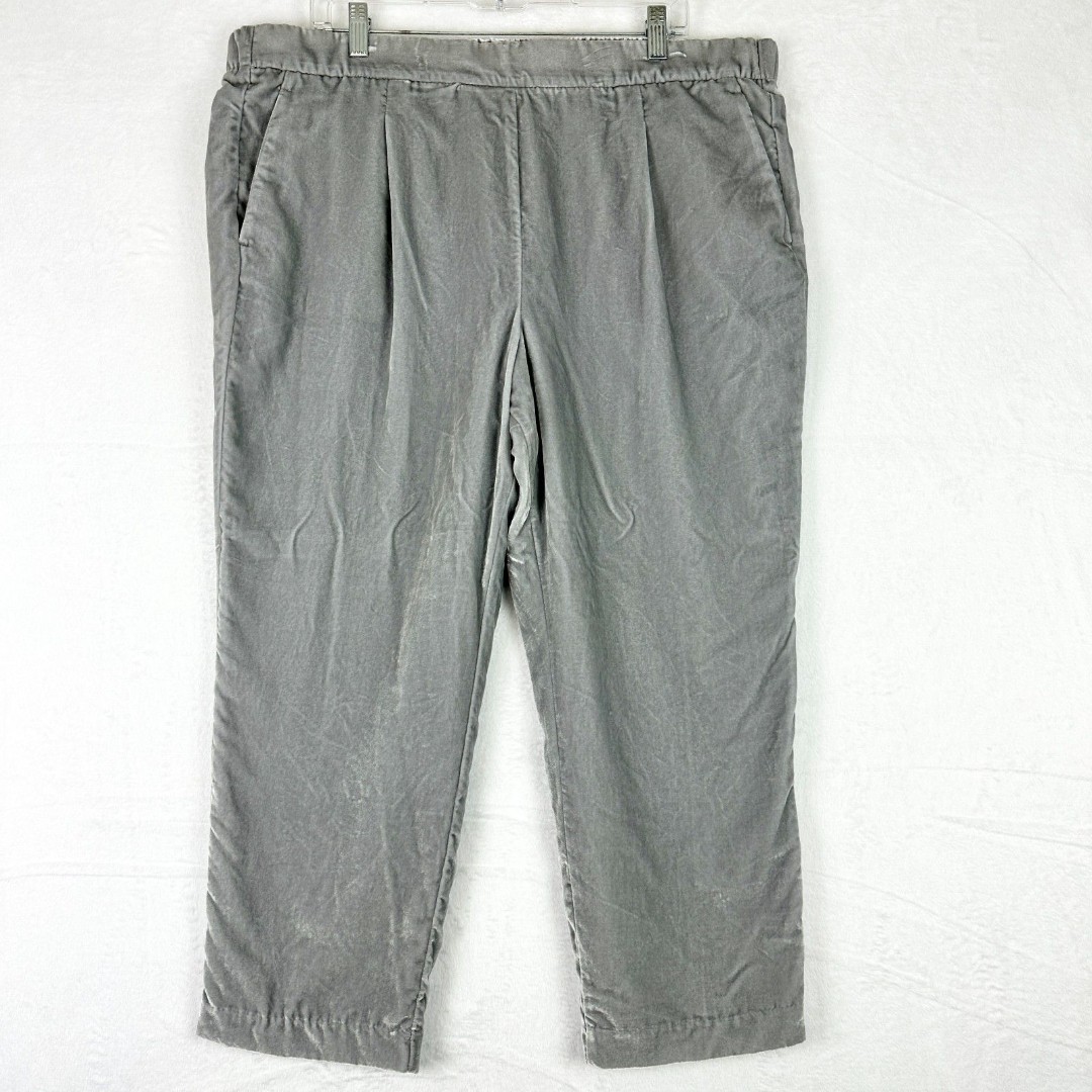 Ann Taylor Velvet Tapered Easy Ankle Pants High Rise Size XL Petite NWT Silver