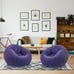 Blue Realspring Inflatable Sofa Bean Bag Chair 2 Piece