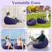 Blue Realspring Inflatable Sofa Bean Bag Chair 2 Piece