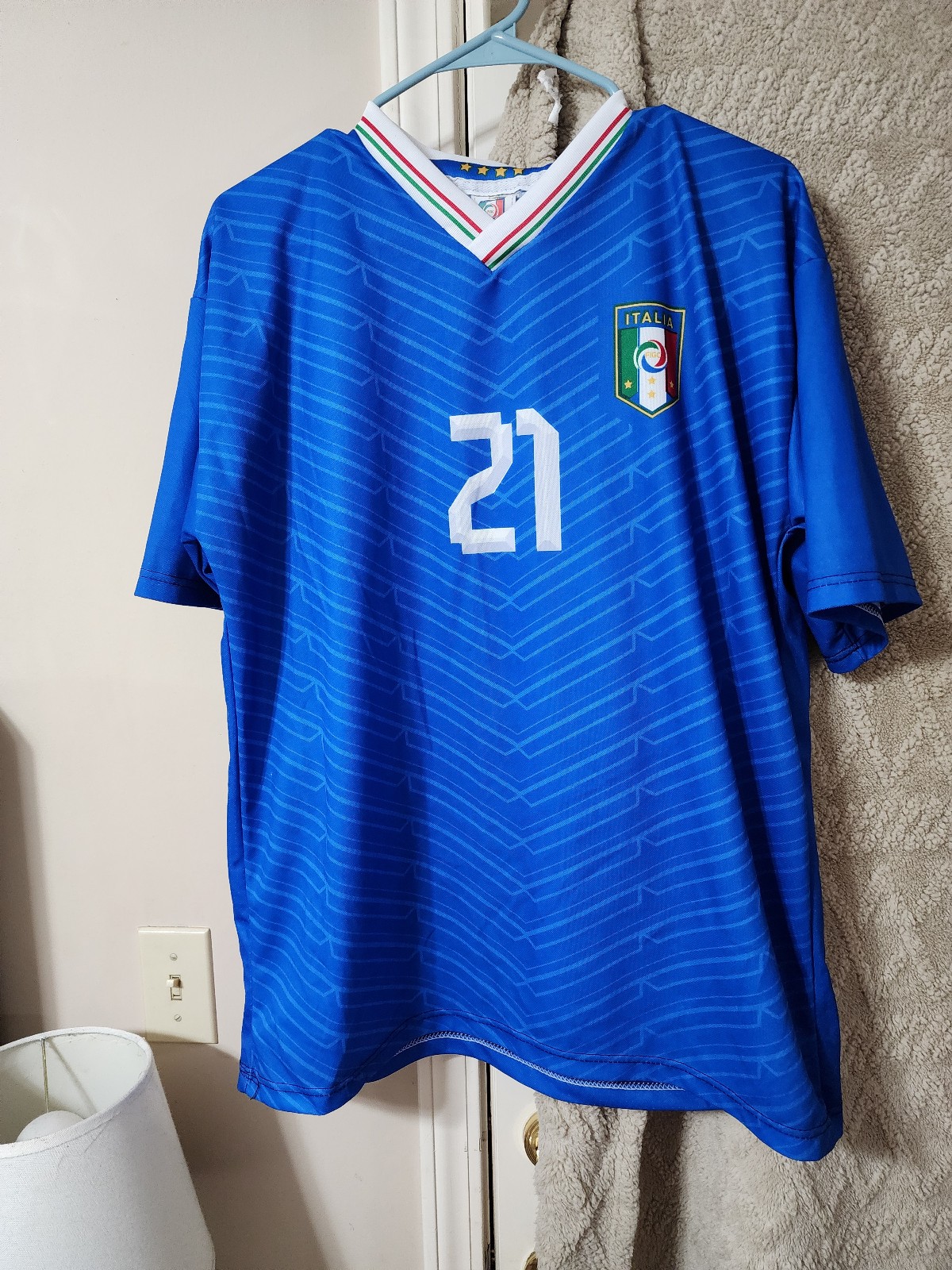 Italia Football Soccer Jersey Andrea Pirlo #21 FIGC Made in Italy XL