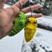 Metapod and Kakuna (Pokemon) Amigurumi keychain