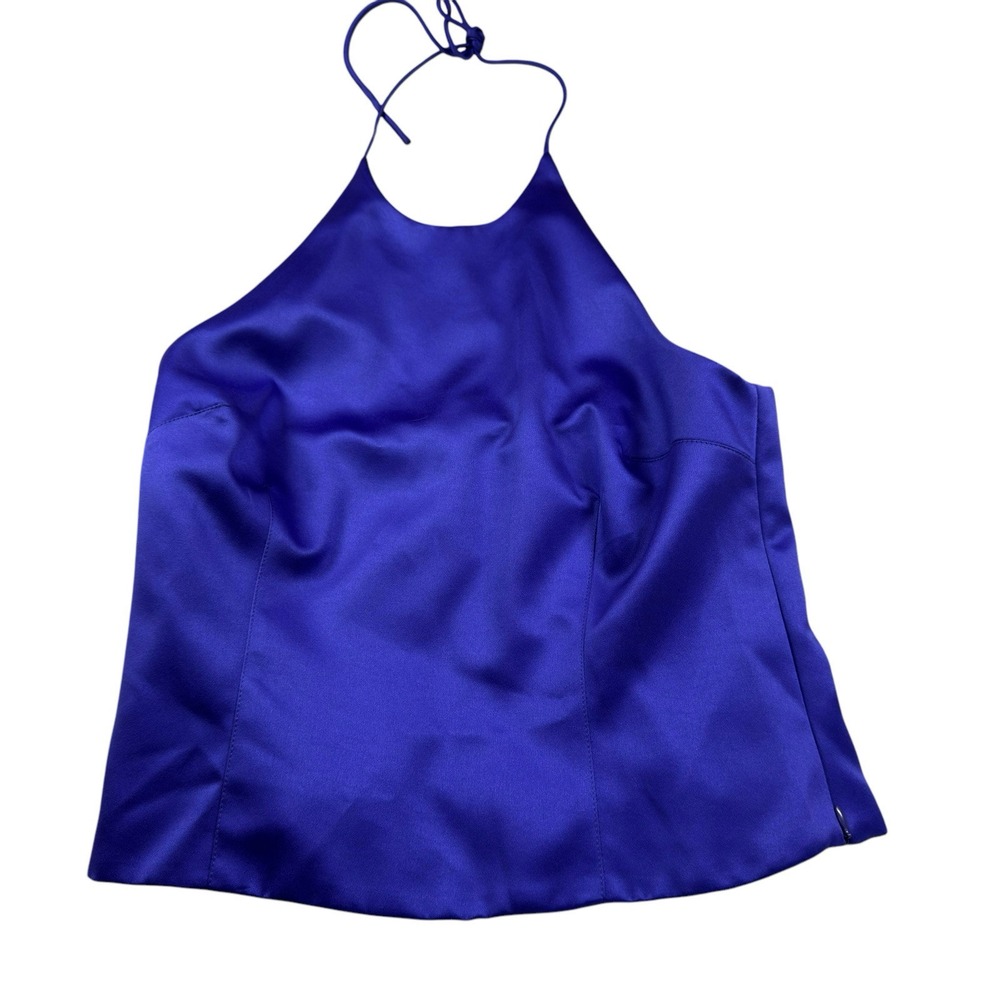 VTG Womens Satin Halter Top Size 8 Purple Y2K Goth Party Brat Festival Coachella