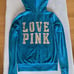 VS PINK holiday green gold bling vintage velour hoodie XS