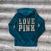 VS PINK holiday green gold bling vintage velour hoodie XS