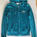 VS PINK holiday green gold bling vintage velour hoodie XS