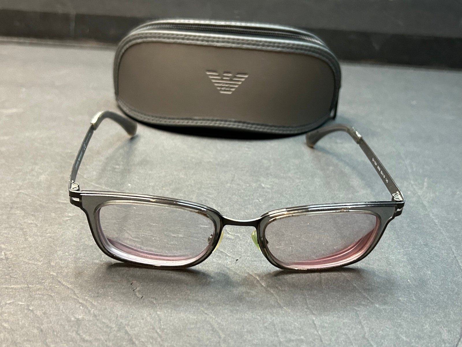 EMPORIO ARMANI Eyeglasses Frame Only EA1034 3003 Matte Gunmetal W/Case