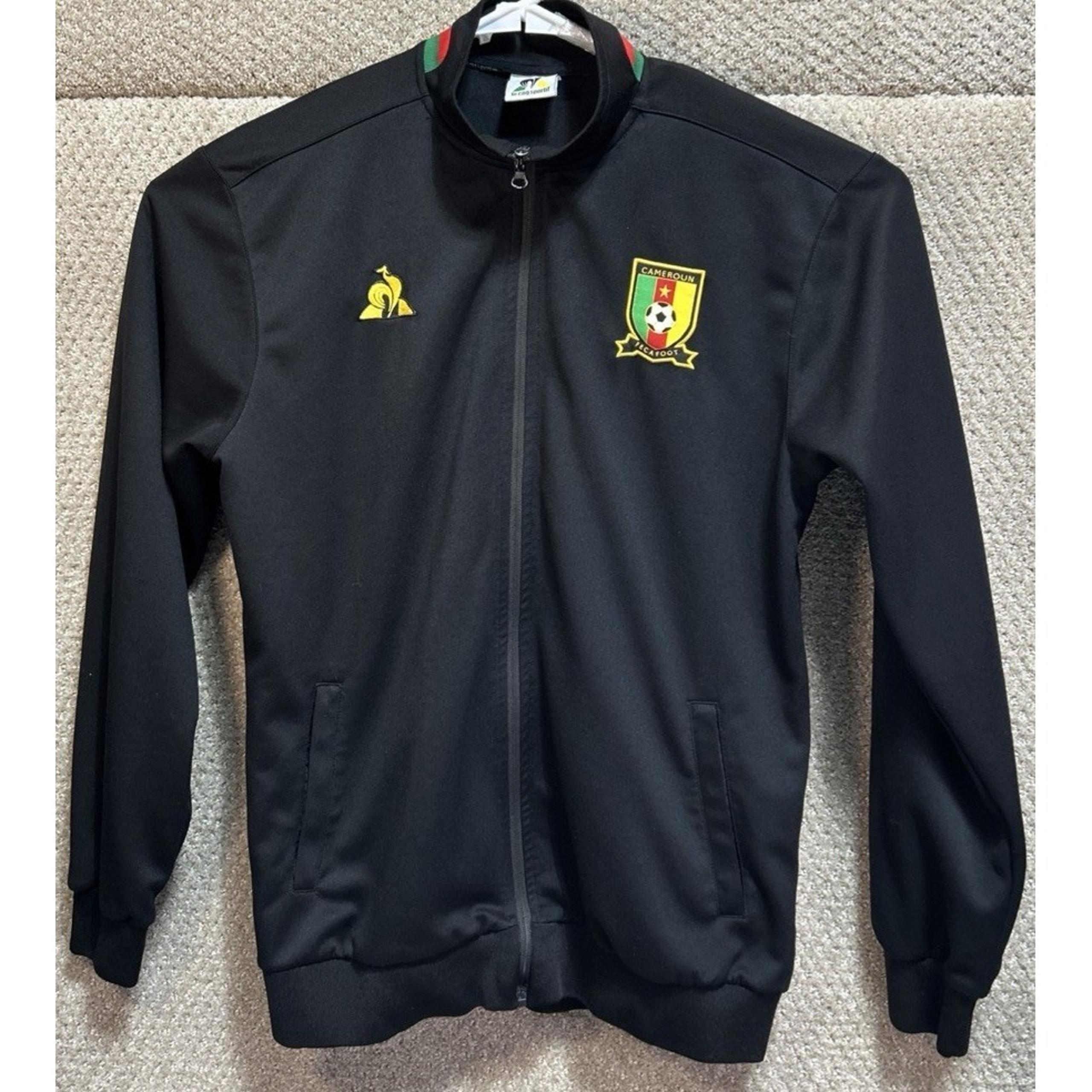 Le Coq Sportif Cameroun Football Soccer Warm Up Jacket Black Men's Size 2XL