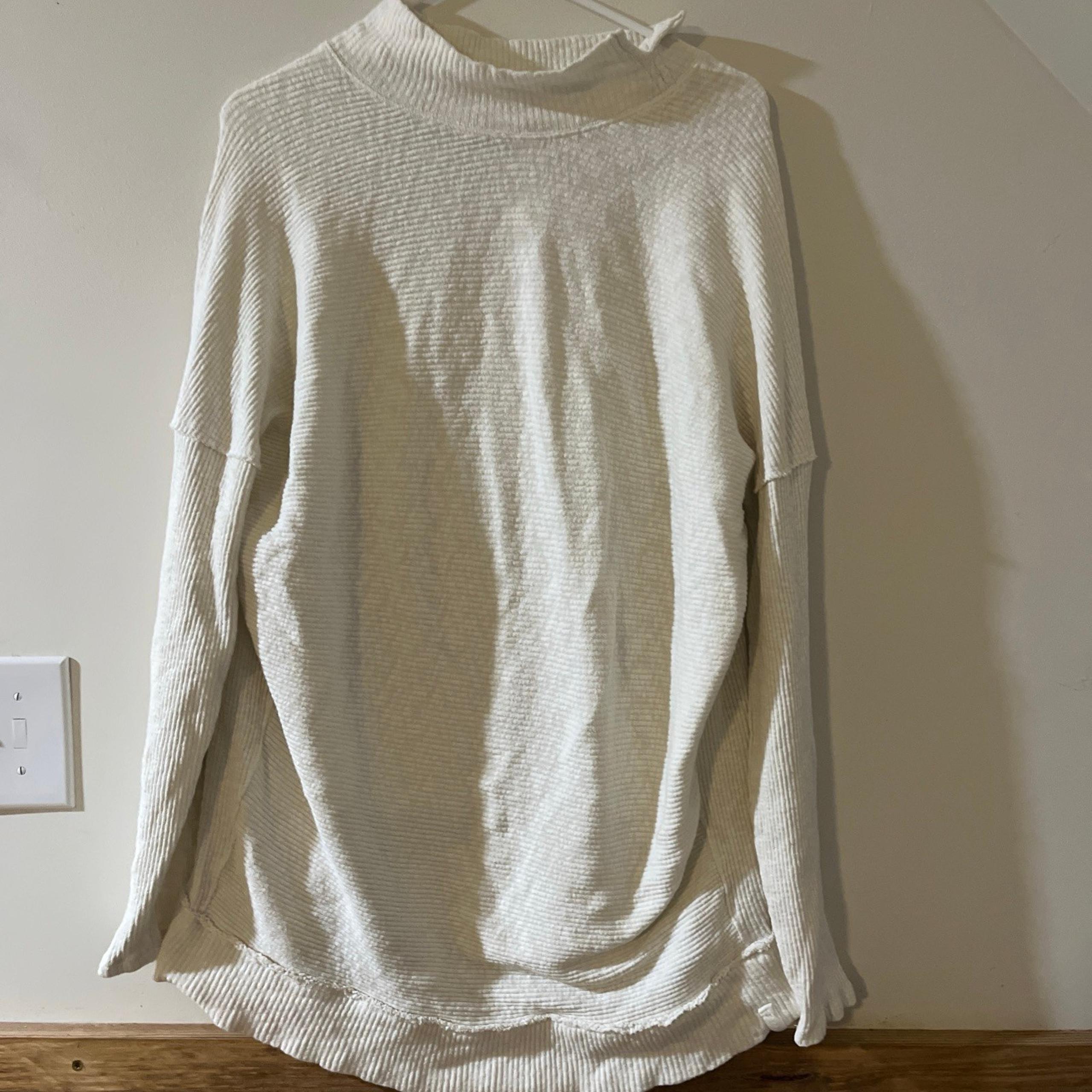 Free People Turtleneck Long Sleeve Waffle Knit Baggy Comfy Women’s Size S