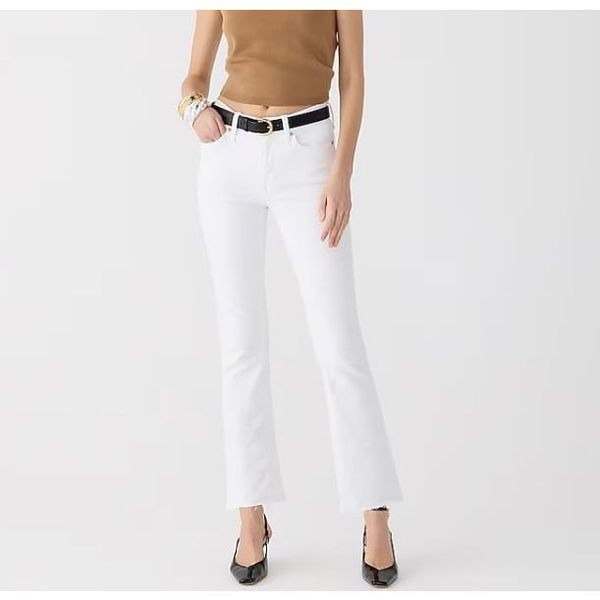 J.Crew 9 demi-boot crop jean in white wash NWT Size 27