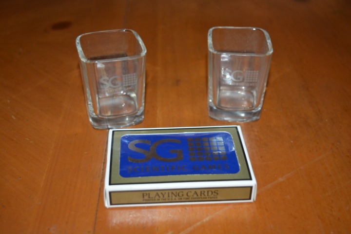 SCIENTIFIC GAMES SHOT GLASSES CARDS