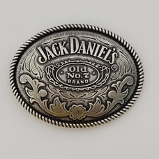 Jack Daniels Pewter Belt Buckle in Metal Tin Box Whiskey Old No. 7.4x3.25