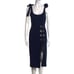 Rebecca Vallace Breakers Laced Navy Knotted Crepe Dress Size 2