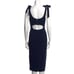 Rebecca Vallace Breakers Laced Navy Knotted Crepe Dress Size 2
