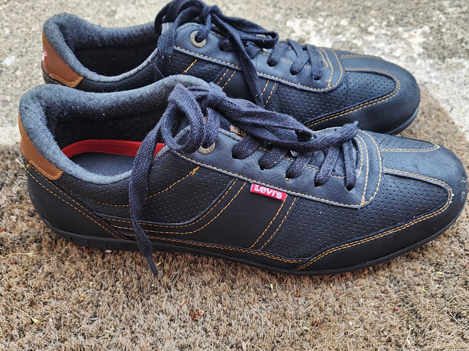 LEVI'S Men's Fashion Sneakers Shoes Lace Up Comfort Athletic Black Size 12 #80