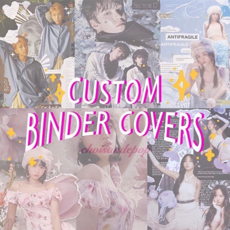 CUSTOM kpop binder cover seventeen BTS LESSERAFIM itzy twice ateez txt