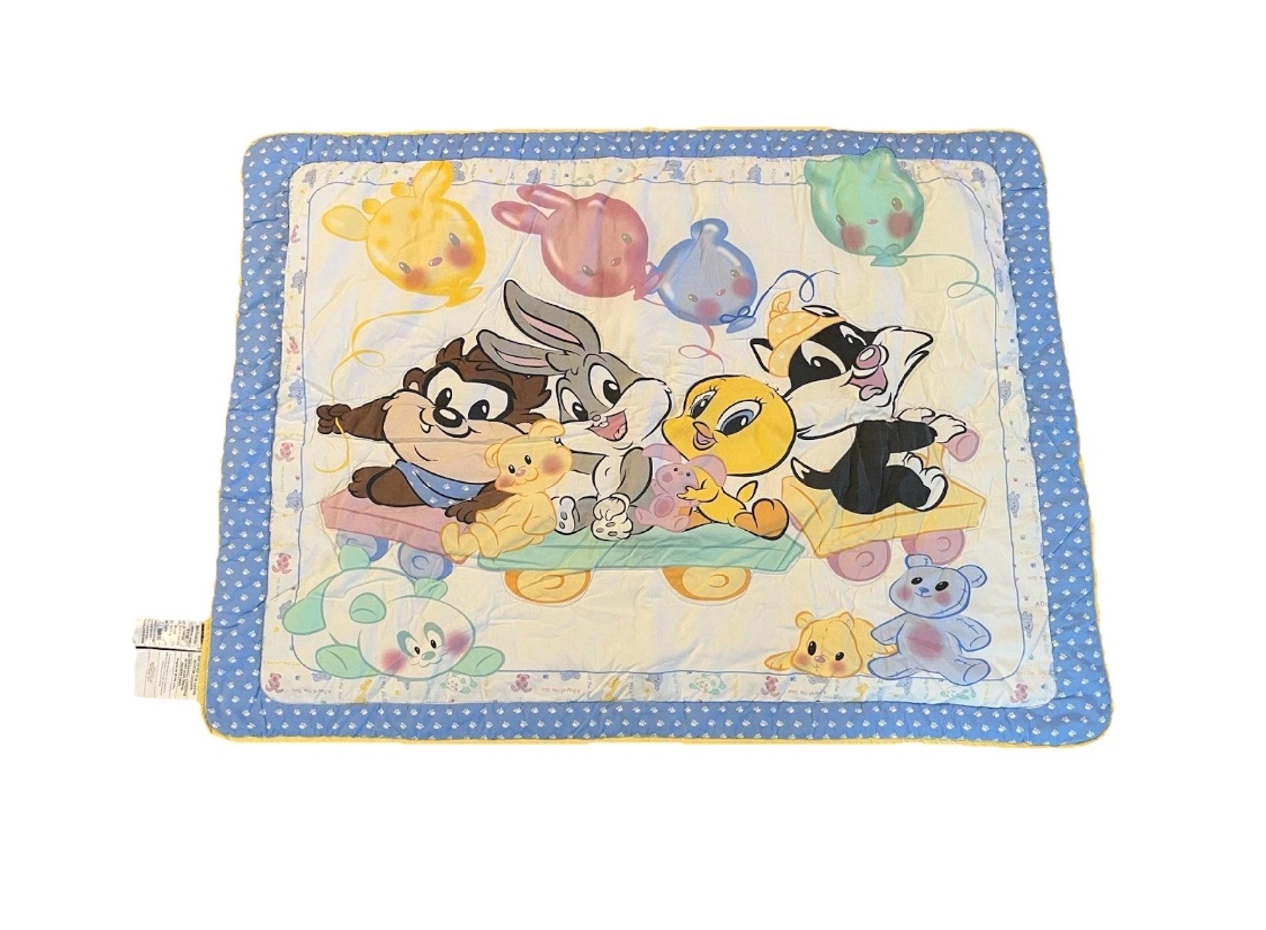 Looney Tunes Baby Crib Sheet Blanket Day at Zoo Set Lot Plush Vintage