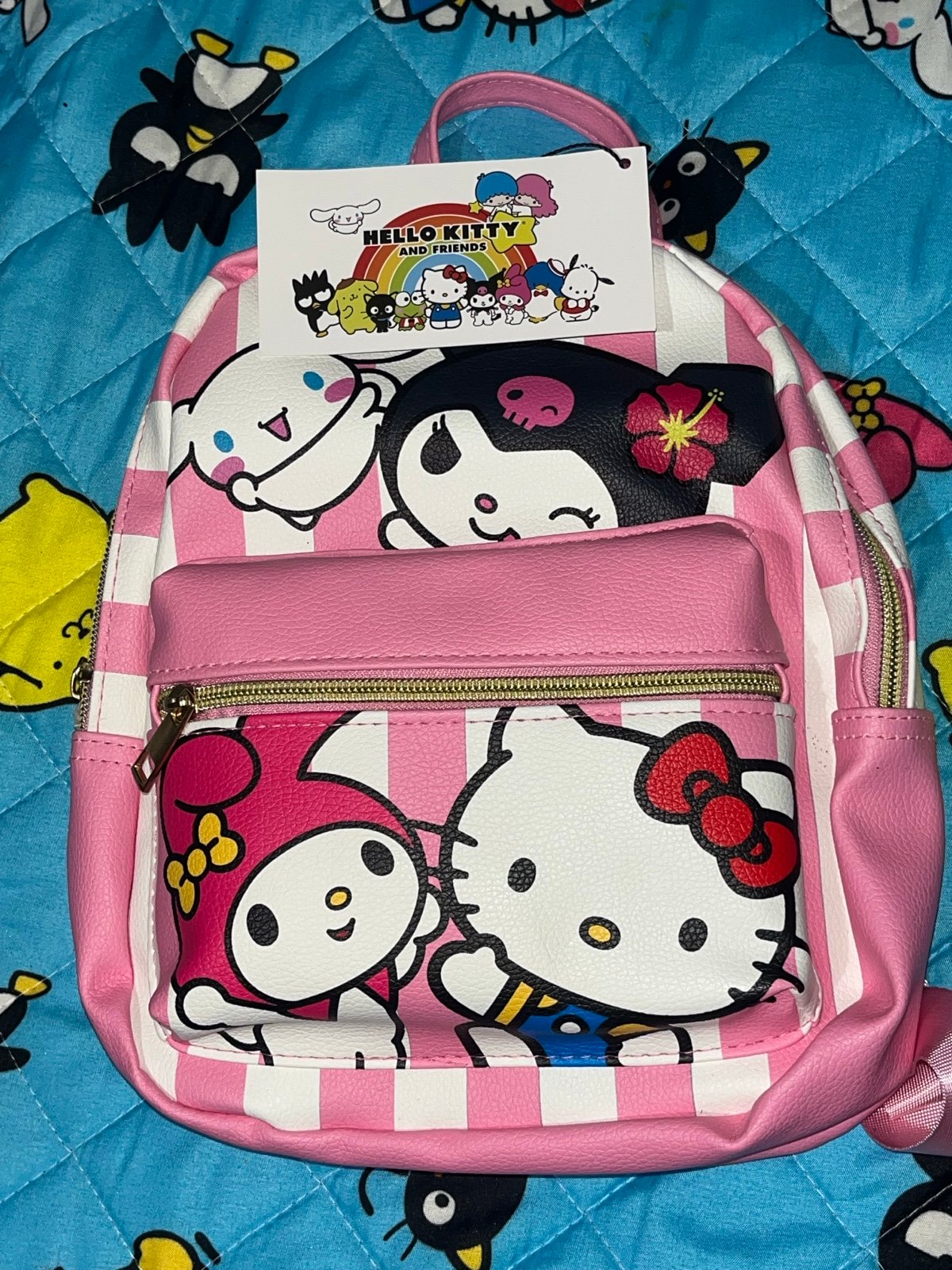 Hello Kitty and Friends Pink Striped Mini Backpack NEW NWT