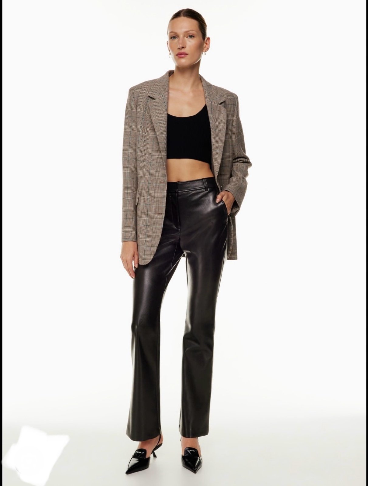 Aritzia Babaton Program Pant in Black Leather Size 2