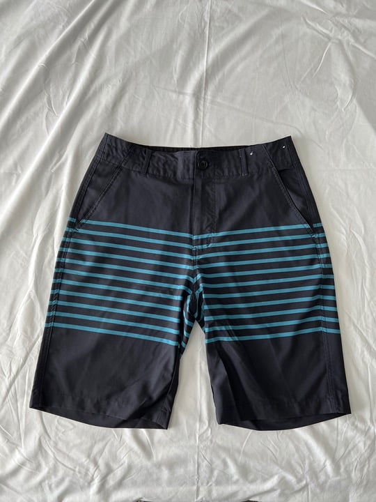 Men’s Dark Blue Striped Hybrid Swim Trunks