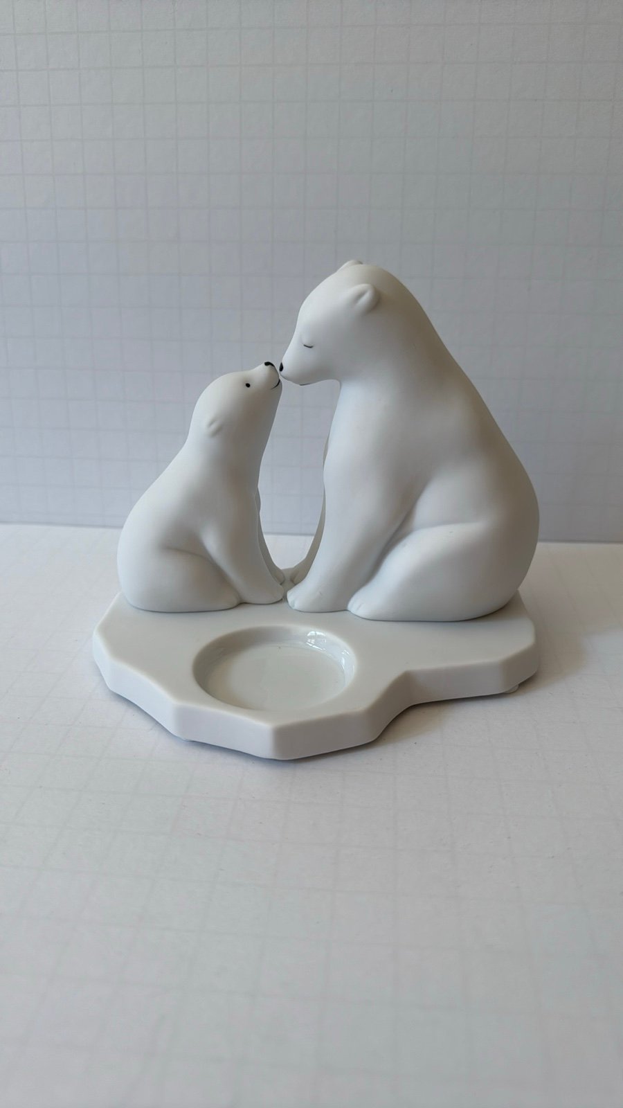 PartyLite Tealight Holder White Polar Bears”Mother’s Love”