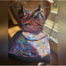 NWT Blue Rod Beaty bold rush strapless bandeau tankini top and bottom multi