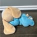 Nova World Cream Tan Blue Turquoise Puppy Dog Laying Down Plush