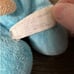 Nova World Cream Tan Blue Turquoise Puppy Dog Laying Down Plush