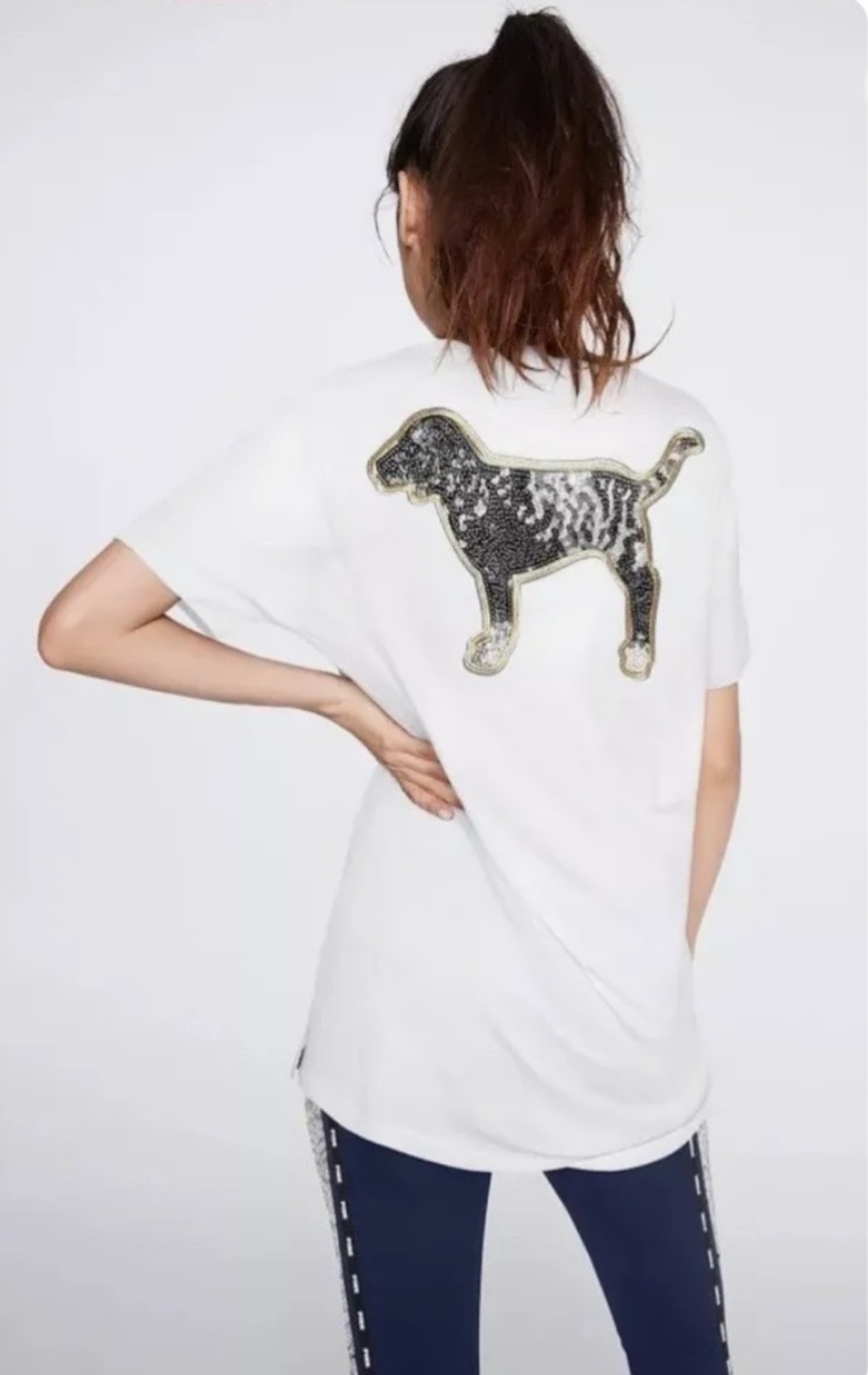 VS PINK dog bling tee-large NWOT