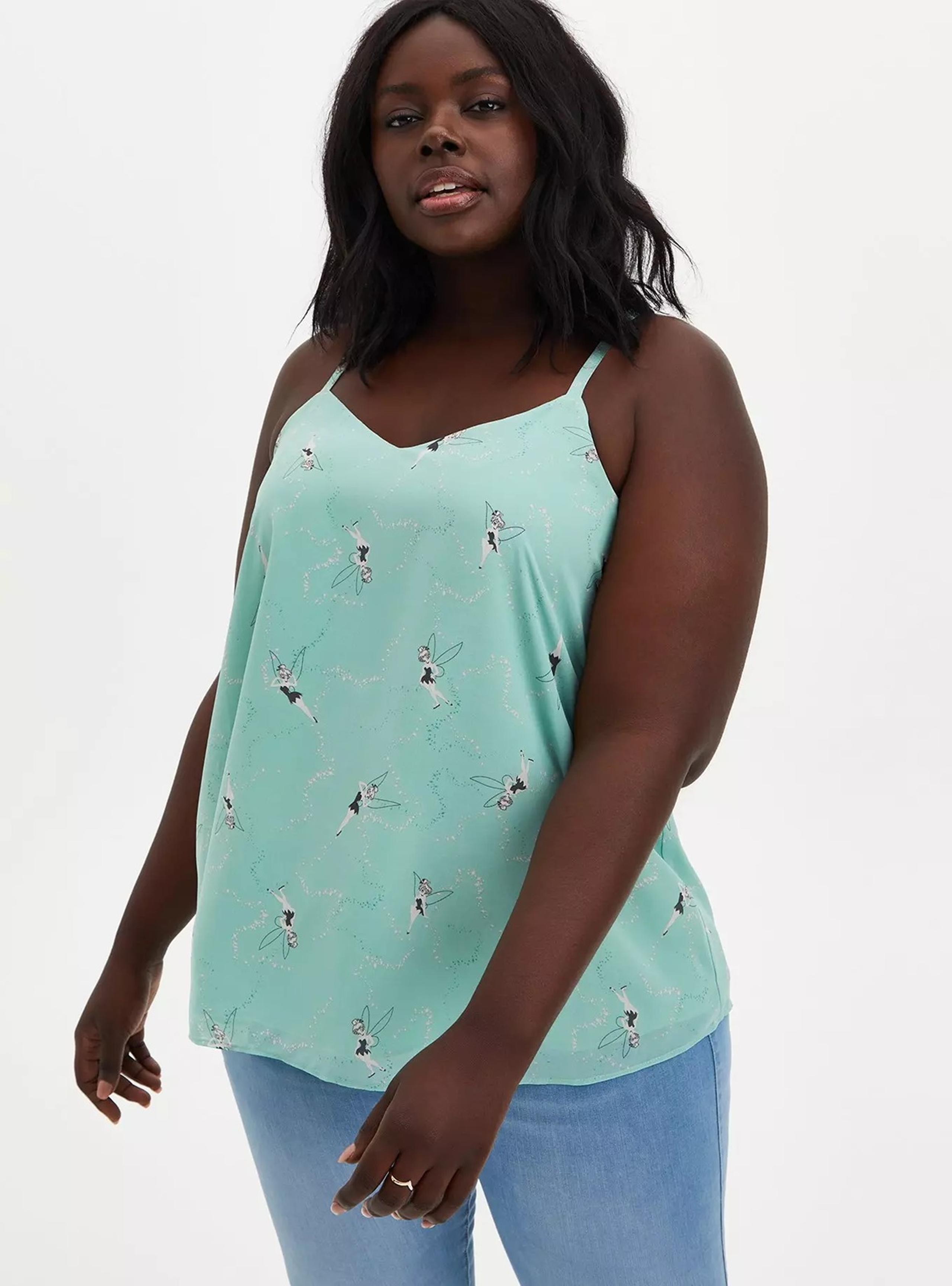 Disney Peter Pan Green Tinkerbell Sophie Swing V Neck Spaghetti Strap Swing Cami