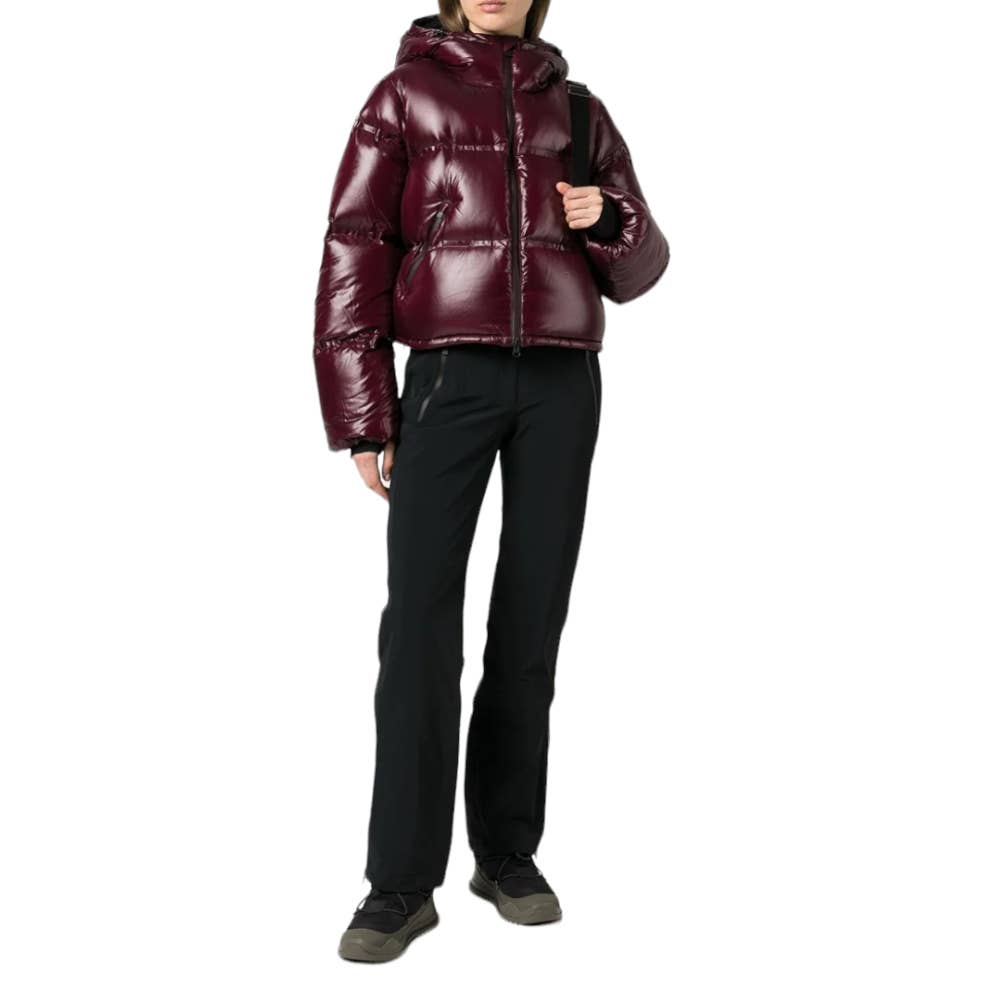 Aztech Mountain Minnie Nuke Maroon Snow Puffer Jacket 10 Quilted Oversized Shiny