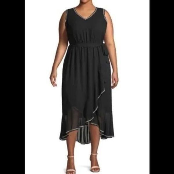 NWT Vince Camuto Plus ruffle hi lo midi dress 24W