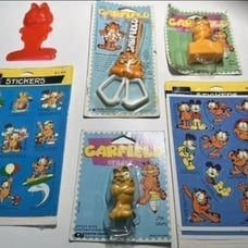 Garfield Lot Of 6 Scissors, Eraser, Pencil Sharpener Stickers And More