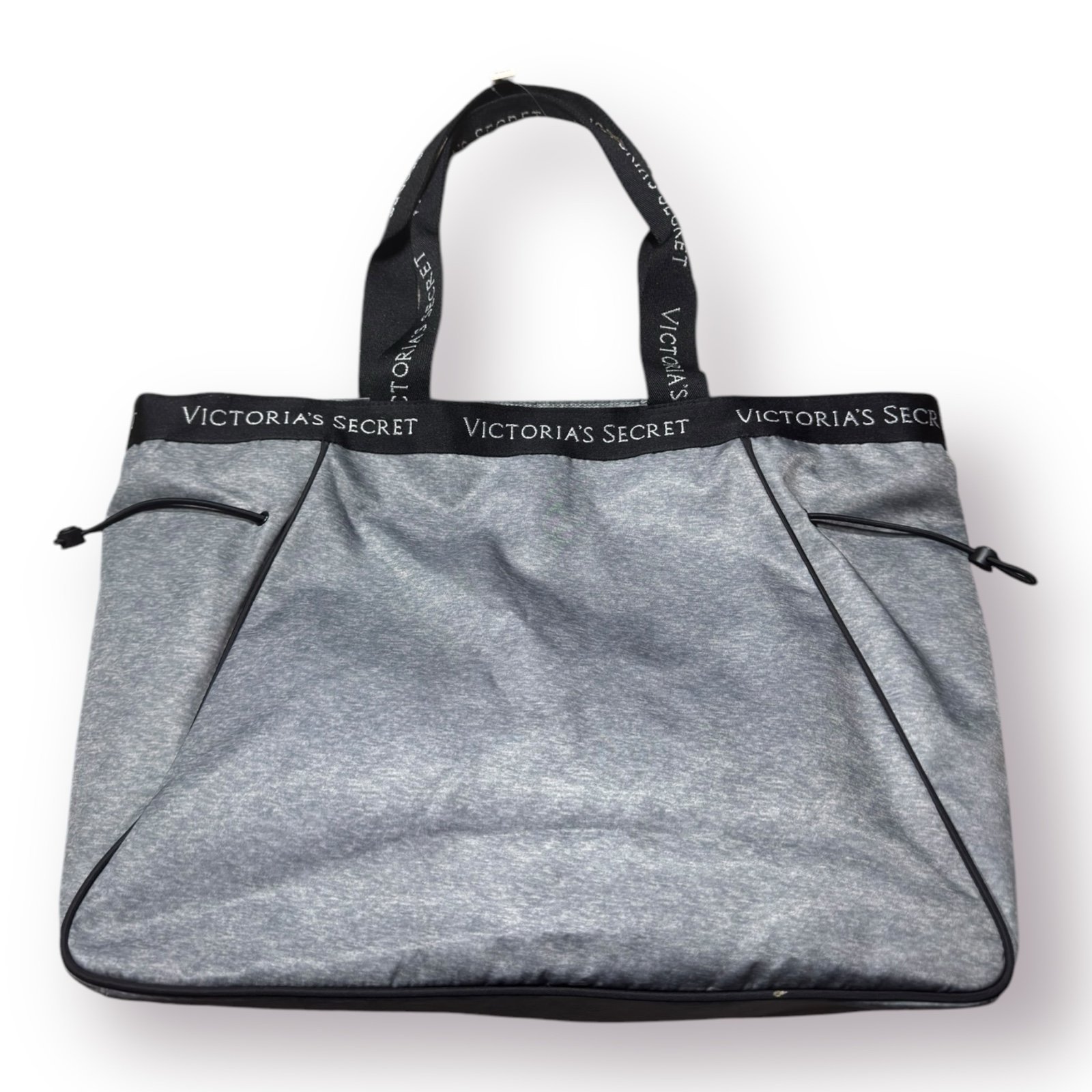 Victorias Secret Sport Cinch Tote Bag Grey Travel Carry-On Luggage Bag