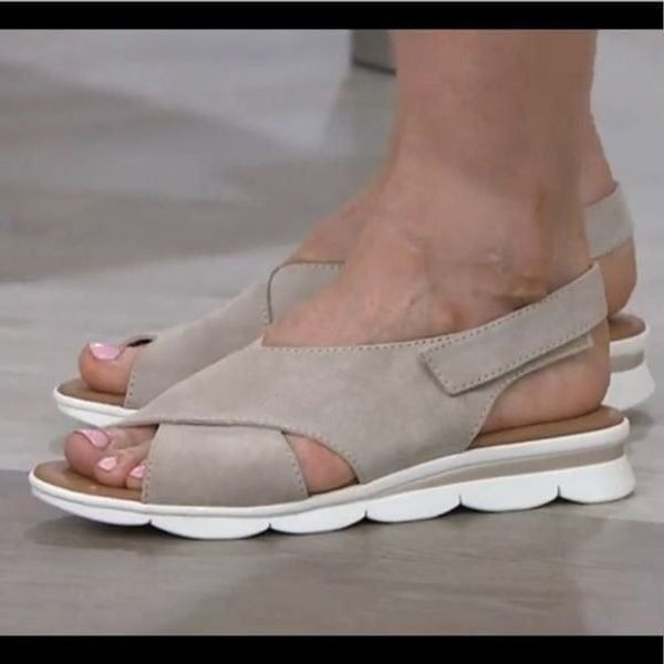 The Flexx Capri Leather Cross-Band Back-Strap Sand