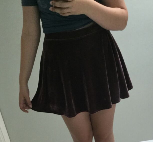 Purple Velvet Skater Skirt