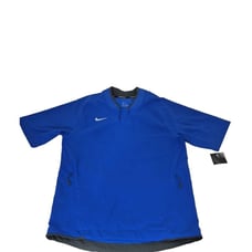 Nike Baseball Pullover Mens Small Blue Short Sleeve Cage Jacket NEW
