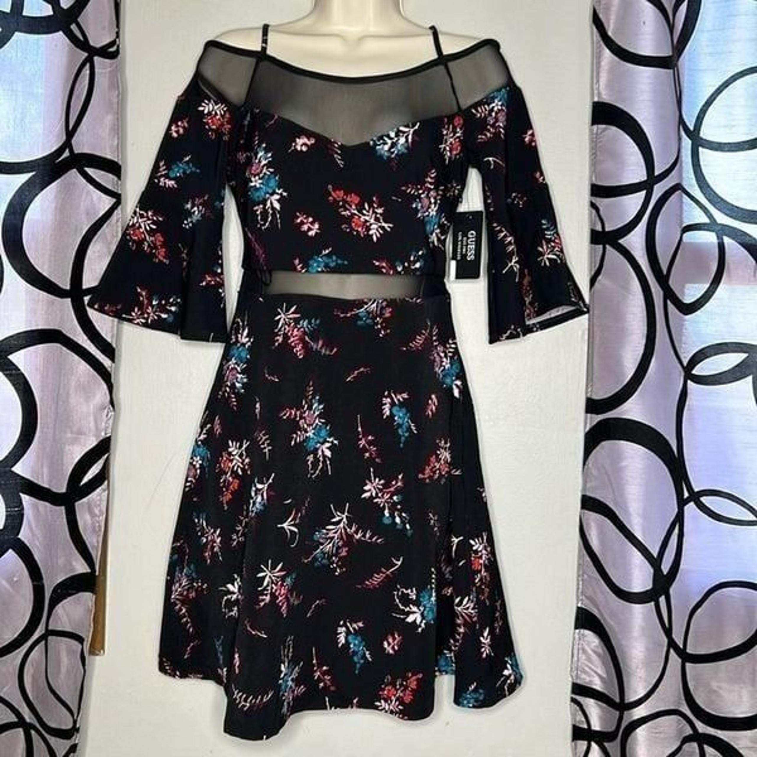 GUESS Women's Off-The-Shoulder Fit & Flare Dress New