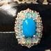 Beautiful Fire Opal and Blue Appetite Ring in a size 6