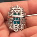 Beautiful Fire Opal and Blue Appetite Ring in a size 6