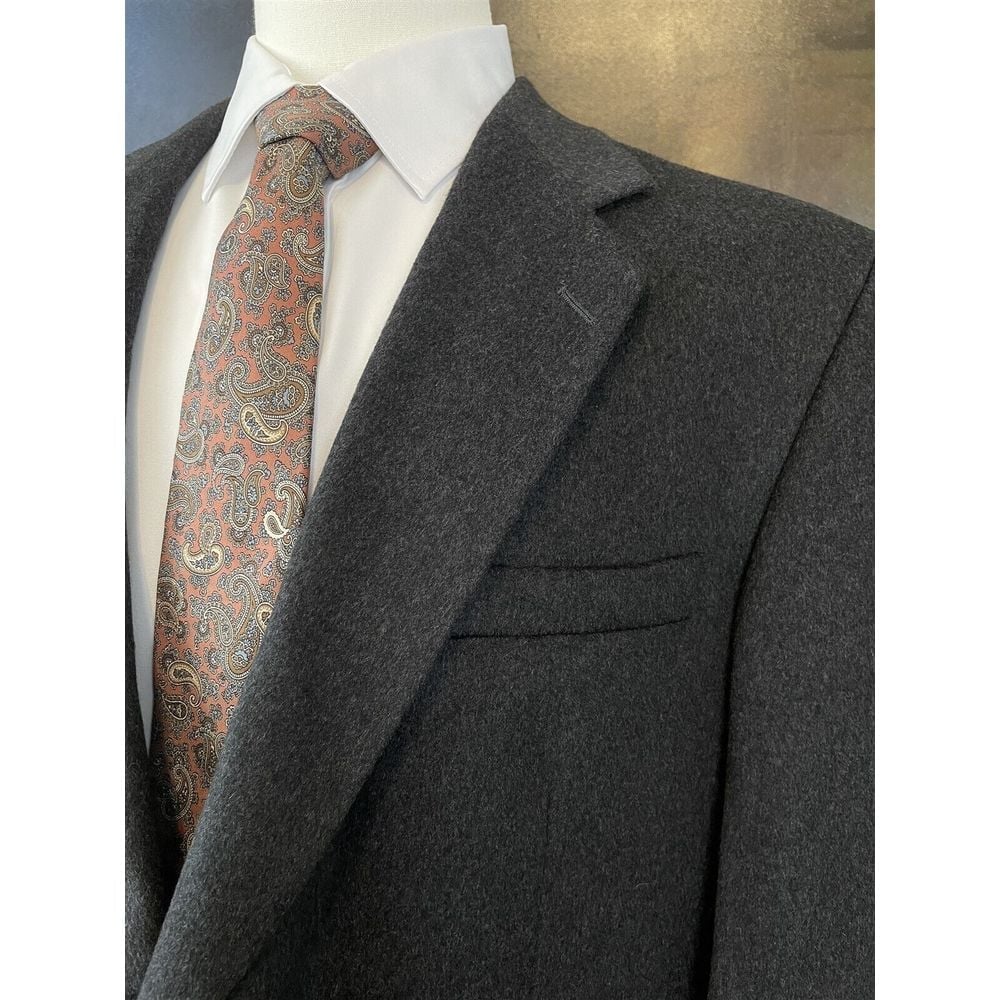VTG Vito Rufolo Uomo Couture 46R USA MADE Gray 100% Cashmere Flannel 2Btn Blazer