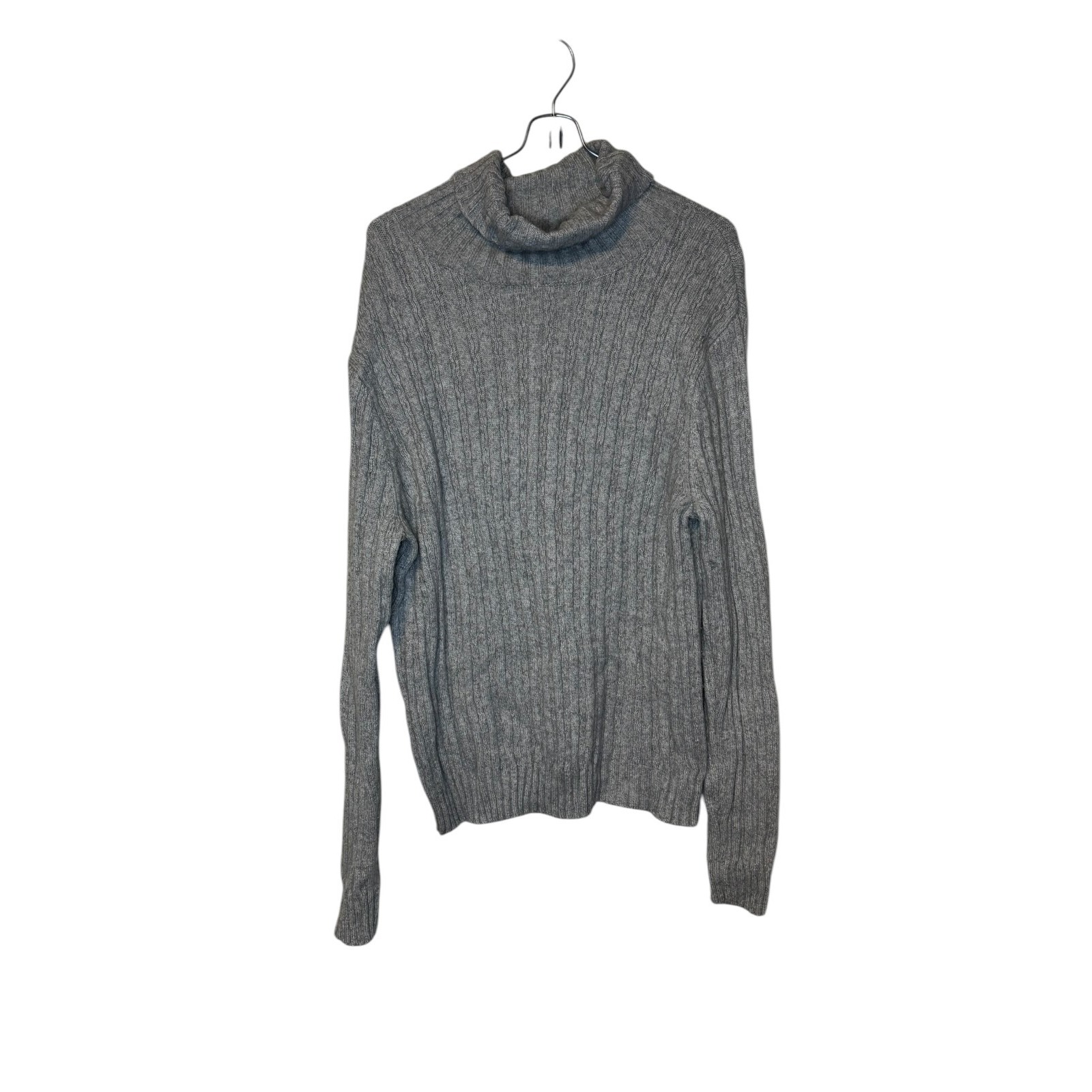 Pendleton Men's Sweater Cable Knit Shetland Wool Turtleneck Pullover Gray Sz. XL