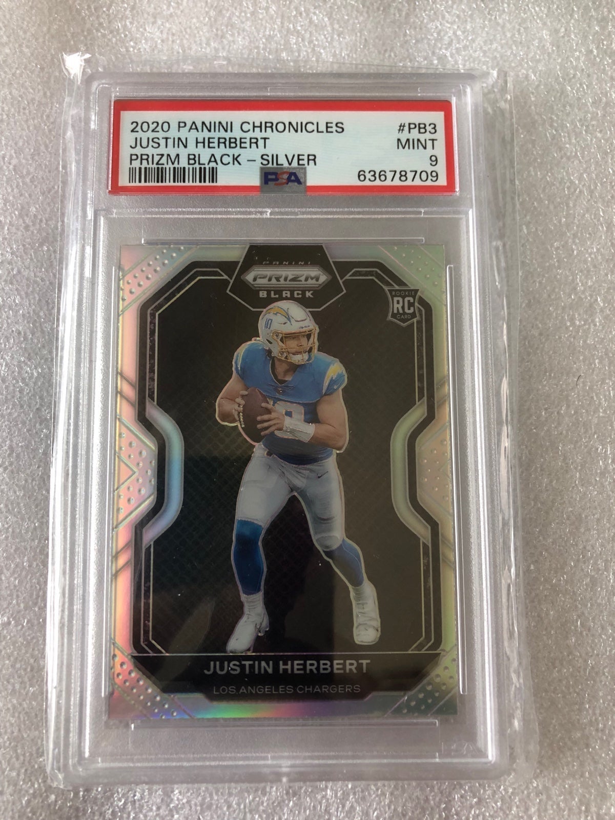 Justin Herbert Prizm Back Silver RC
