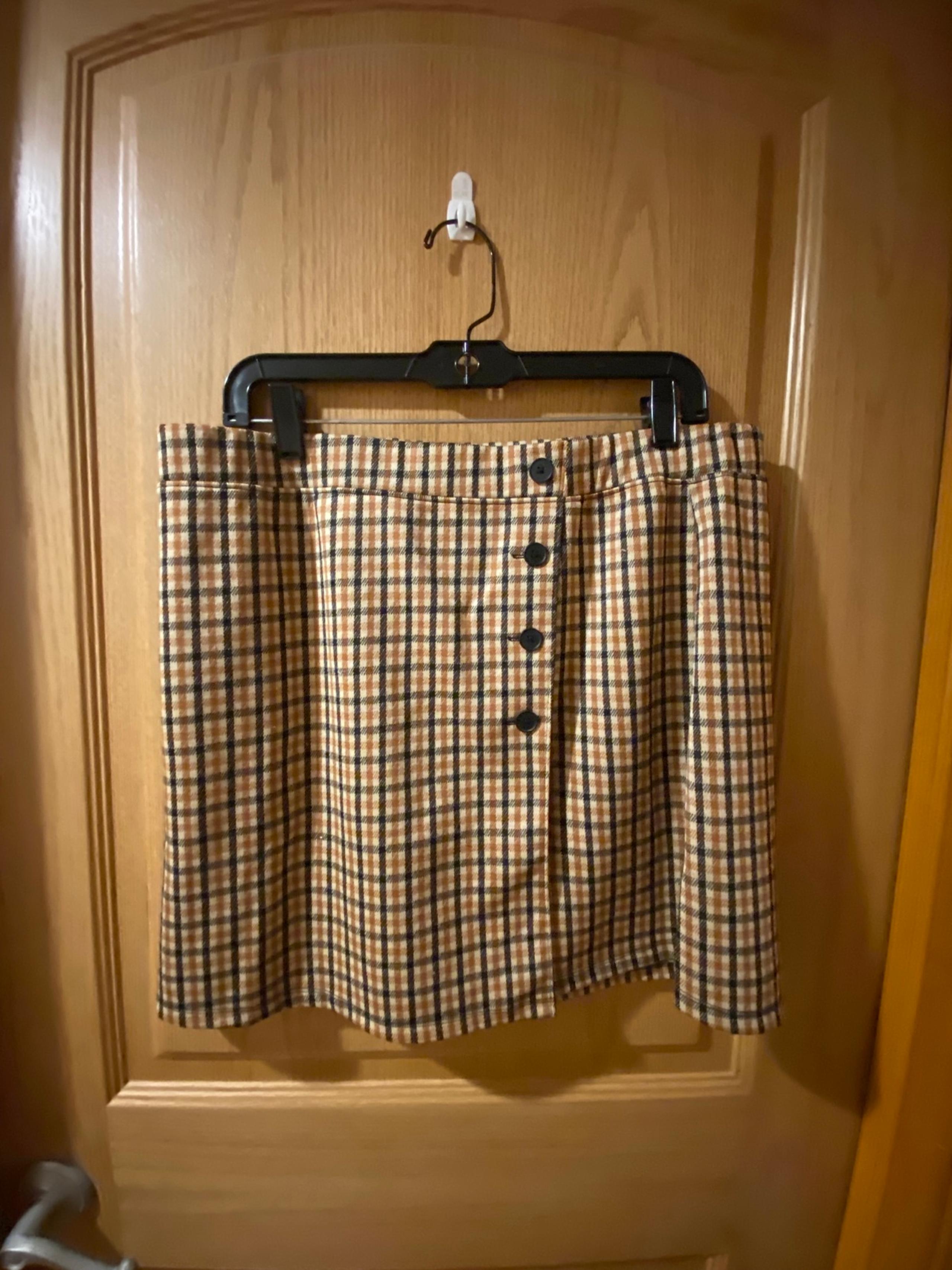 SO Women’s Size XXL Plaid Pull On Mini Skirt w/Buttons