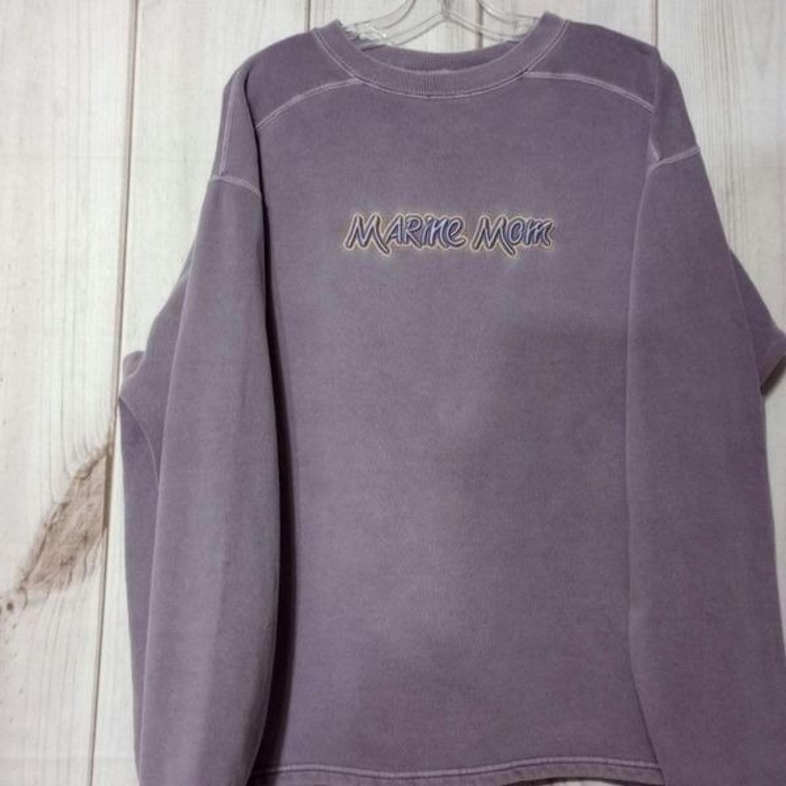 Marine Mom Sweatshirt Ladies Medium Lavender