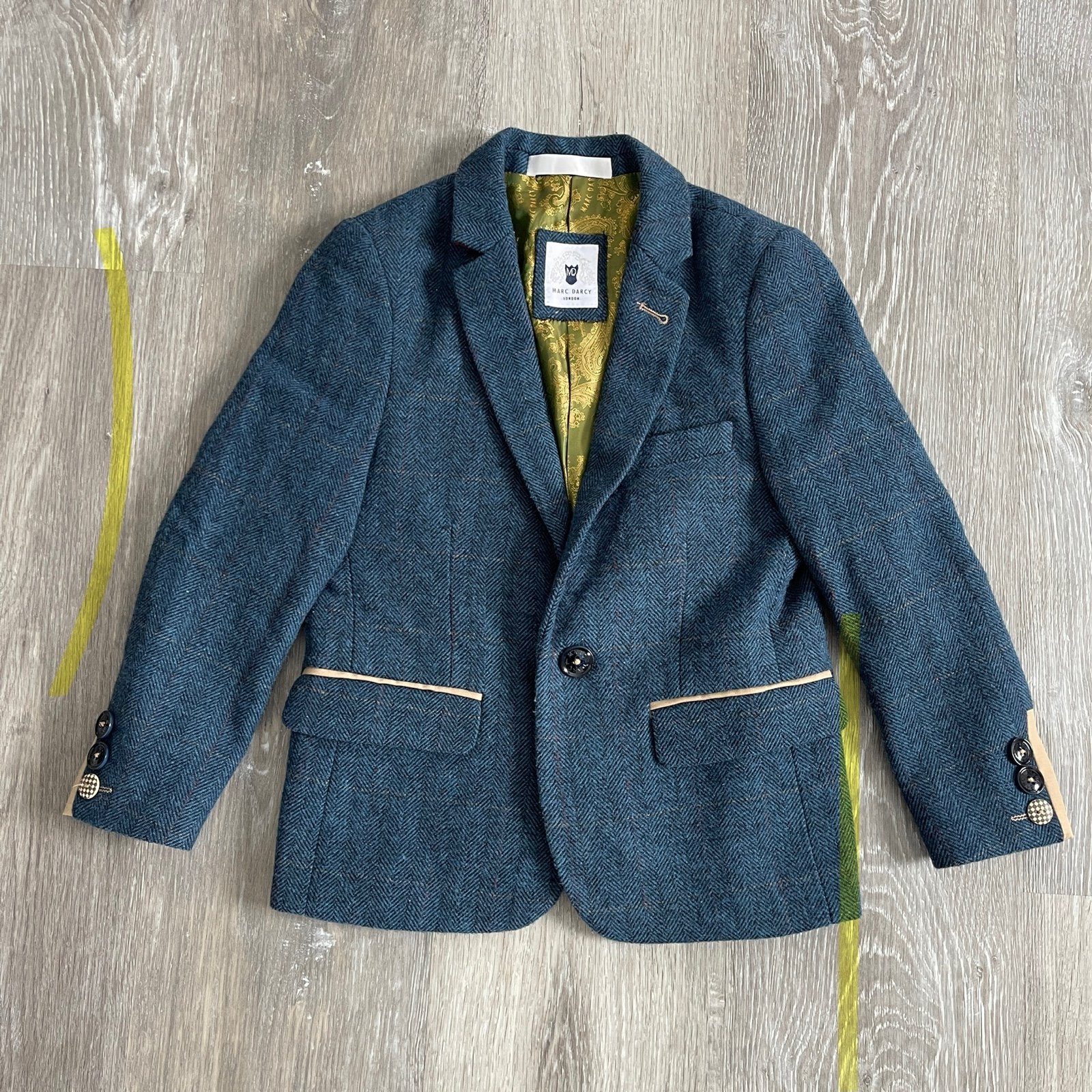 Marc Darcy London Kid's Blue Wool Blend Blazer Size 7