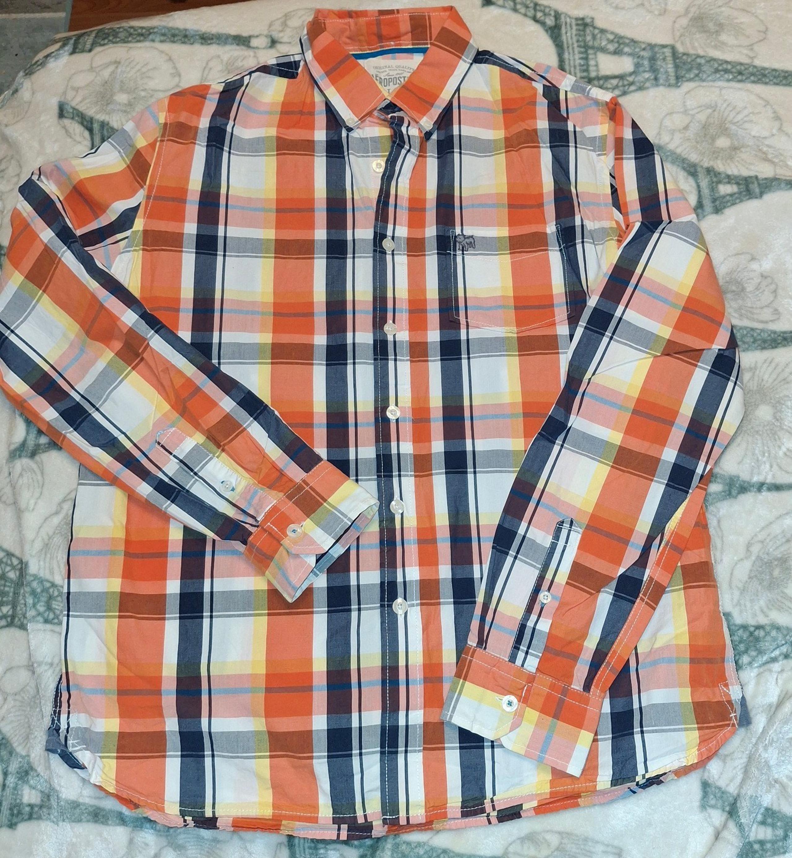 Aeropostale Mens Plaid Button Up Size Large Shirt