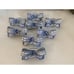 Name Place Tag Holders Fine Bone China Vintage White Blue Set of 8 Hand Painted