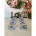 Name Place Tag Holders Fine Bone China Vintage White Blue Set of 8 Hand Painted