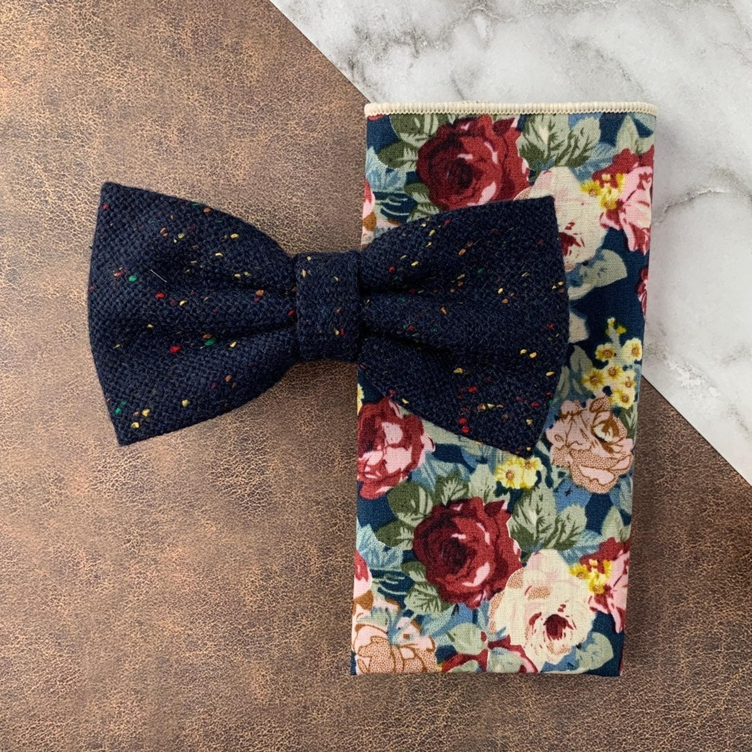 Navy Donegal Bow Tie & Pocket Square